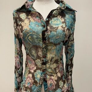 Floral Button-Up Women's Top